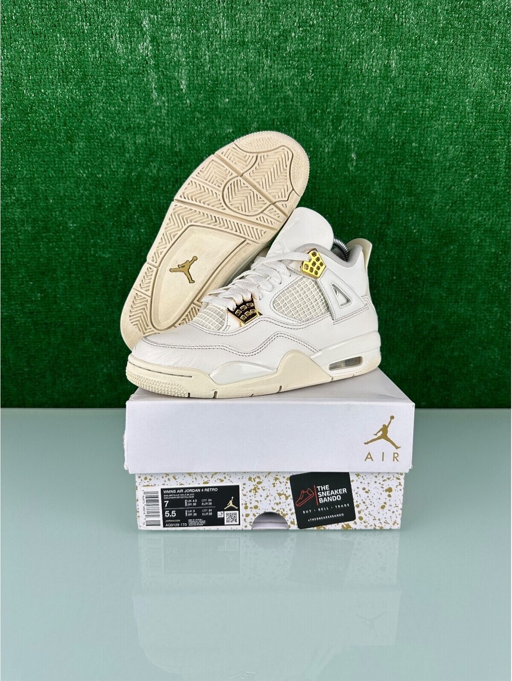 Size 7W/5.5M - Air Jordan 4 Retro Metallic Gold W